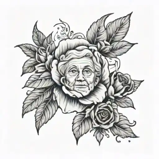 memorial tattoo for grandma, born on 11th June 1955 and died on 24th December 2024 tattoo design idea