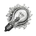 light bulb tattoo design idea