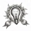 light bulb tattoo design idea