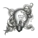 light bulb tattoo design idea