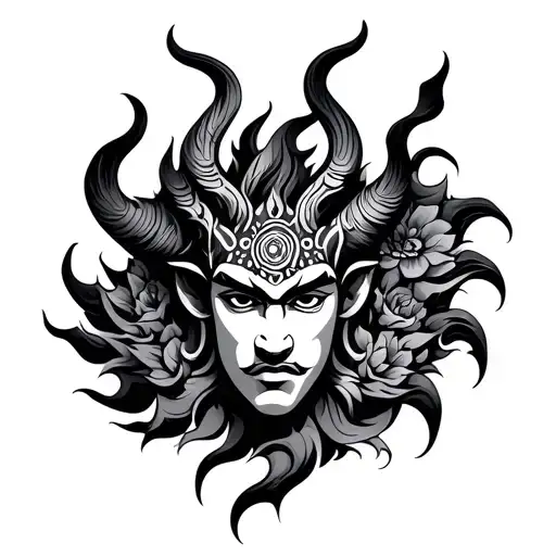 rahu ketu tattoo design idea