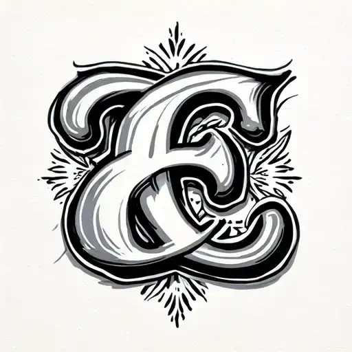 Cursive E tattoo design idea