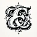 Cursive E tattoo design idea