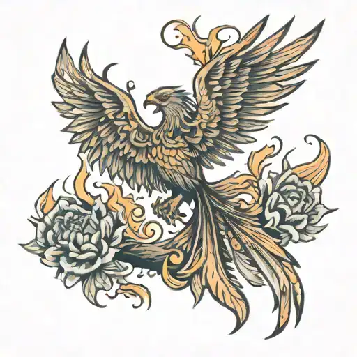 Phoenix rising from ash written around your presence I miss your memory I treasur loving you always forgetting you never tattoo design idea