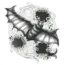 bat with spread wings tattoo design idea