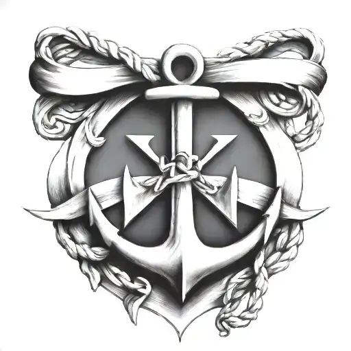 3  cross and anchor below tattoo design idea