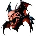 evil bat on the side tattoo design idea