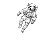 astronaut floating in space tattoo design idea