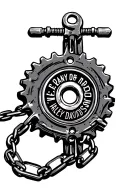 Harley davidson motorcycle  sprocket  and chain prison style tattoo design idea