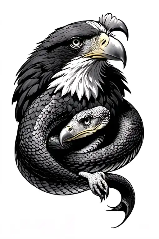 eagle snake tattoo design idea