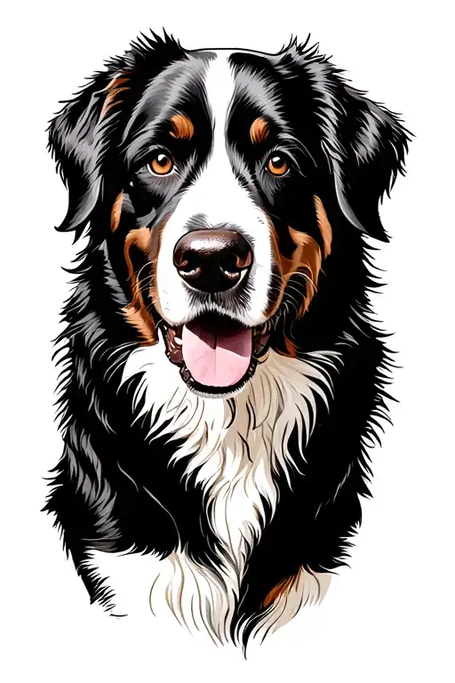 Bernese mountain dog fine line tattoo design inspired tattoo design idea