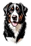 Bernese mountain dog fine line tattoo design inspired tattoo design idea