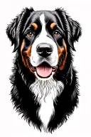 Bernese mountain dog fine line tattoo design inspired tattoo design idea
