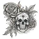 Cracked Skull surrounded tattoo design idea