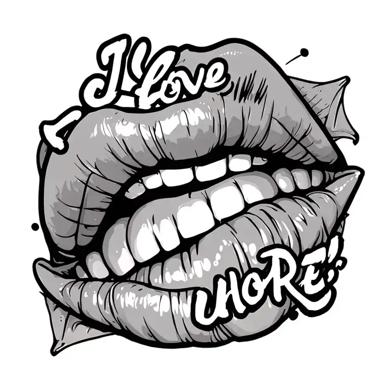 "I love being a whore " "I love being a whore " slutty tattoo tattoo design idea