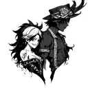 Ace and Corazon from One Piece anime tattoo design idea