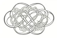 heart infinity symbol intertwined representing the client's tattoo design idea