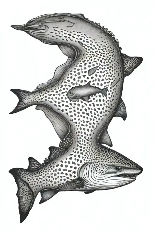 whale shark top down view tattoo design idea