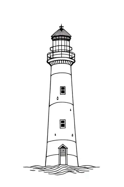 lighthouse guiding tattoo design idea