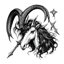 Shura du Capricorn and Excalibur tattoo design idea