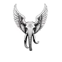 angel elephant tattoo design idea