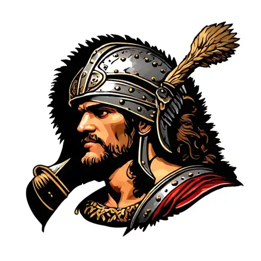 Roman gladiator tattoo design idea