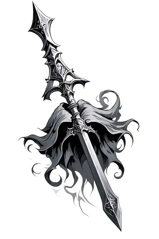 bard warlock spear DND tattoo design idea