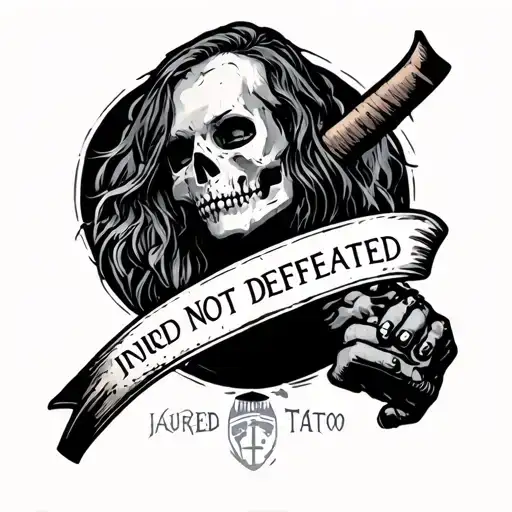 Injured Not Defeated tattoo design idea