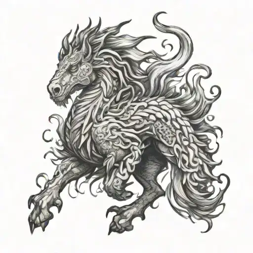 Kirin A mythical creature tattoo design idea