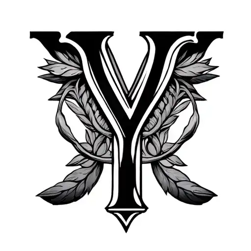 Afrocentric libra scales shaped like Y tattoo design idea