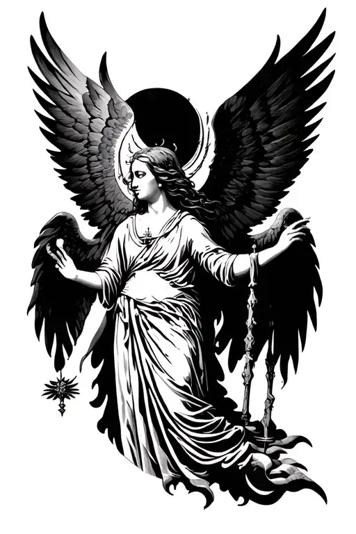 I want Seraphim, with the plot of the Old Testament, tattoo design idea