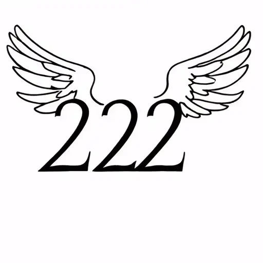 222 Angel number tattoo design idea