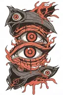 itachi uchiha eye with blood and quote  tattoo design idea