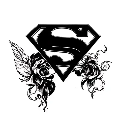 memorial Superman symbol tattoo design idea