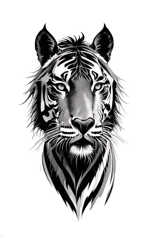 tiger and horse tattoo design idea