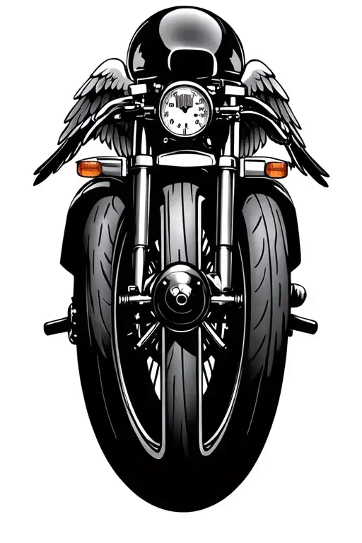 police themed winged motorcycle wheel tattoo design idea