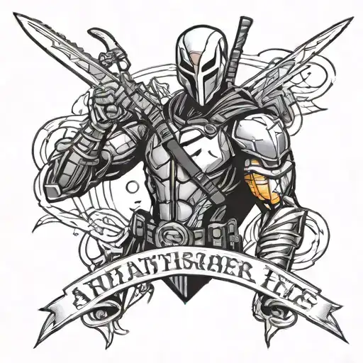 Deathstroke inspired antihero name Time-Ravager  tattoo design idea