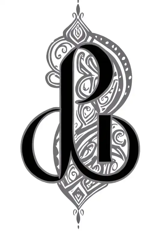 Arabic calligraphy of my child's names (Darcie & Jordan tattoo design idea