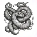 Mandala with snake coiled tattoo design idea