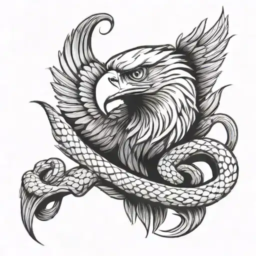 eagle and snake tattoo design idea
