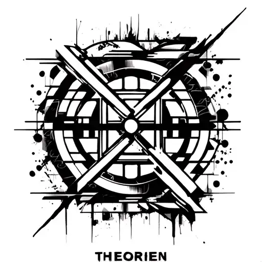 A black and white Hip Hop CD Cover with Graffitti Text: THEORIEN tattoo design idea