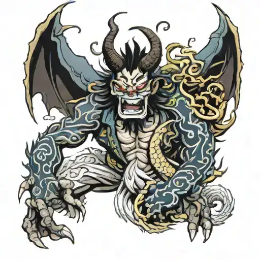 kaido dragon of one piece tattoo design idea