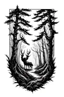leshy forest scene tattoo design idea