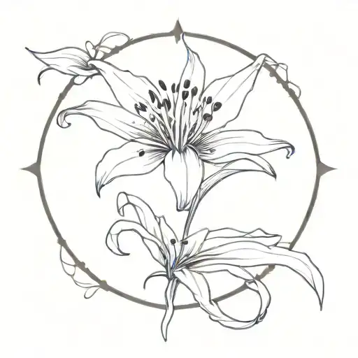anime spider Lilly flower w vines wrapping the hand tattoo design idea