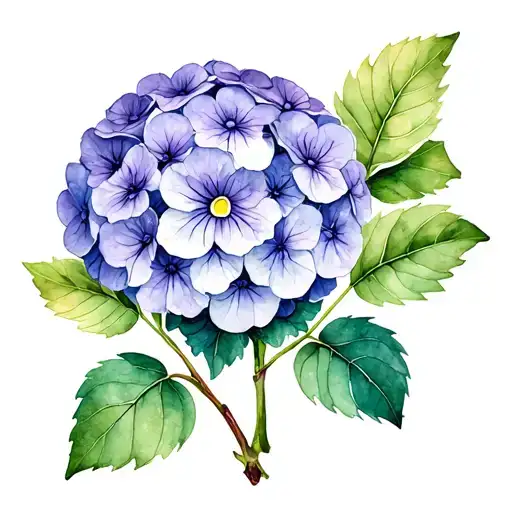 Hydrangea flower,lavender, Viola odora, peony flower tattoo design idea