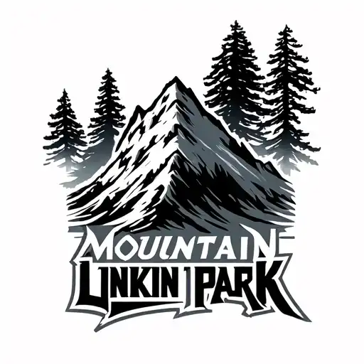 mountain linkin park logo incorporated tattoo design idea