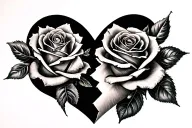 wilted rose broken heart tattoo design idea