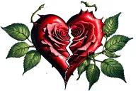 wilted rose broken heart tattoo design idea