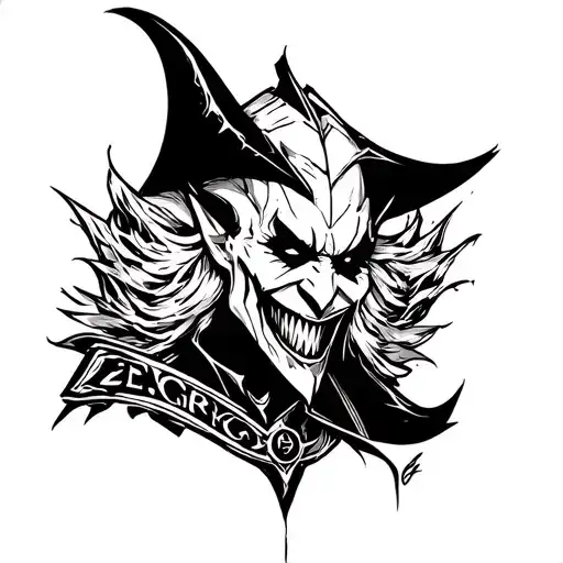 shaco league of legends tattoo design idea
