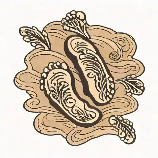 footprints in the sand  tattoo design idea